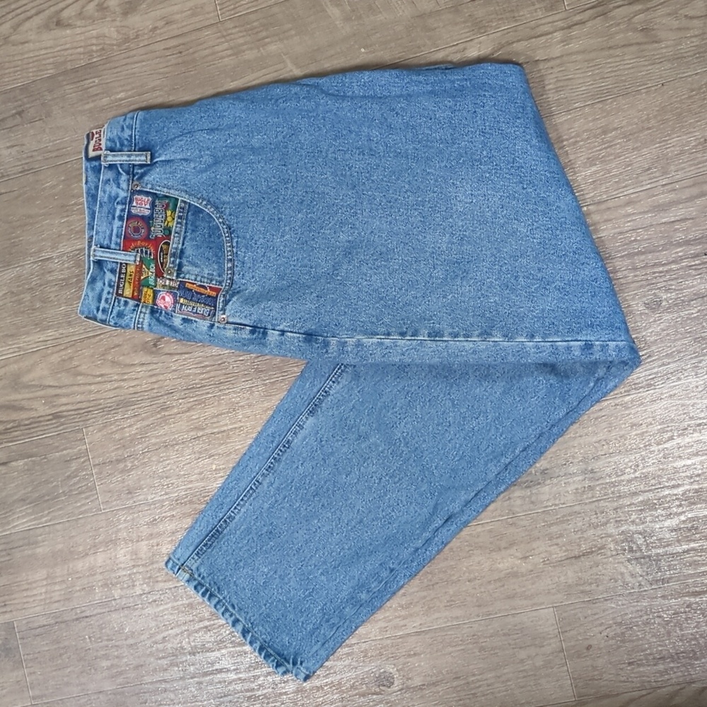 Vintage Bugle Boy Jeans with Colourful Pocket Patches